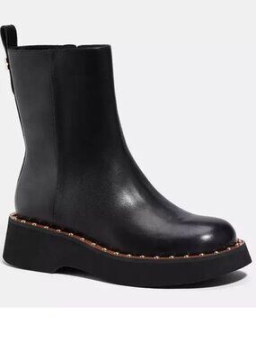 Coach Vanesa Women's Black Leather Bootie Size: 6